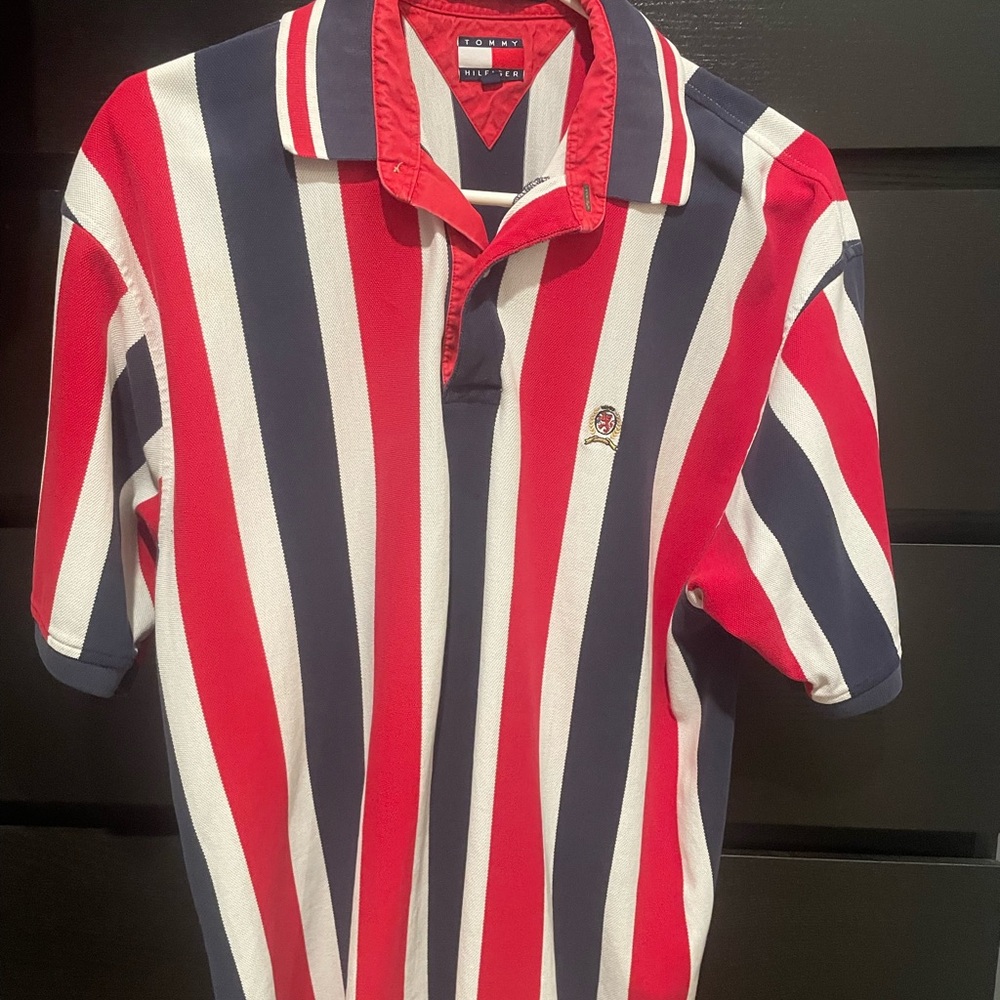 Vintage Tommy Hilfiger Bold Red, White, and Blue Polo